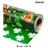 2x MAYPLUSS St. Patrick's Day Wrapping Paper Roll