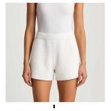 White Textured Shorts