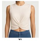 Light Beige Sleeveless Cropped Top