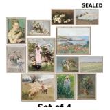 LANCHI95 Vintage Eclectic Wall Art Prints x4