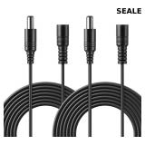 SEALED-2pcs 10ft DC Power Extension Cables