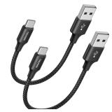TOSUPERS Short USB C Cable 1ft 2-Pack