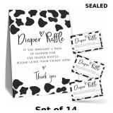 14x Diaper Raffle Tickets for Baby Shower Game