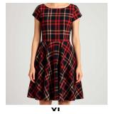 Red and Navy Plaid Dress