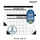 2x Desk Calendar 2026,January 2026 to June 2027