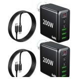 2 Pack USB C Charger Block 200W
