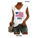 Langwyqu Womens Cap Sleeve Blouses T-Shirt Casual