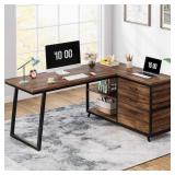 53' Reversible L-Shaped Computer Desk