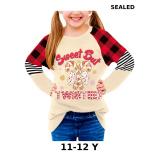 BesserBay Girls Christmas Raglan Shirt Casual Leop