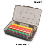 2x Plastic Translucent Pencil Box,Pencil Cases