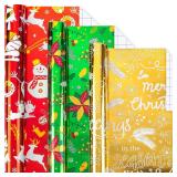 Yarcony Foil Christmas Wrapping Paper