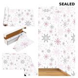 Jecery 54 Inch x 100 ft Winter Snowflake Tableclot