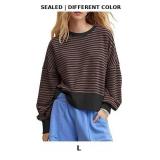 Gacaky Womens Striped Oversized Sweatshirts