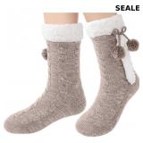 Fuzzy Slipper Socks Women with Non Slip Socks