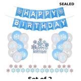 2x Snowflake Happy Birthday Banner Kit, Blue &...
