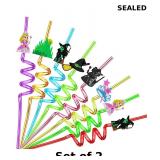 2x Witch and Princess Reusable Straws