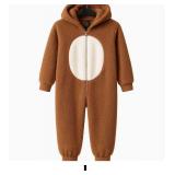 Brown Fleece Zip-Up Onesie