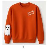Orange Sweatshirt with Ghost Design