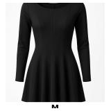 Black Long Sleeve Skater Dress