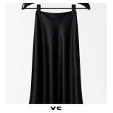 Black Satin Midi Skirt