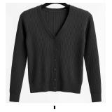 Dark Gray Ribbed Cardigan