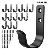 15-Pack Black Metal Wall Hooks