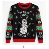 Festive Black Snowman Sweater