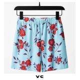 Floral Print Blue Shorts