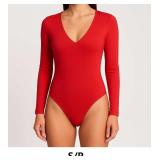 Red Long Sleeve Bodysuit