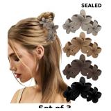 3x 4PCS Hawaiian Large Matte Flower Hair Claw...