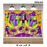 3x 7X5FT Mardi Gras Backdrop Decorations