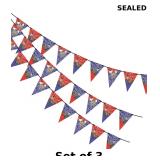 3x 3pcs Spider Theme Birthday Banner,