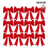 Set of 12 red velvet Christmas bows