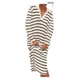 Saodimallsu Womens Striped Sweater Dress