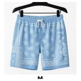 Blue Paisley Print Swim Shorts