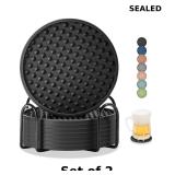 2x Coasters for Drinks, Silicone Coasters Set of 8
