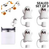 3D Halloween Straw Cover Cap 4 packs x3
