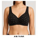 Black Floral Print Bra