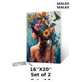 2x Full Back Tattoo Women Painting by Numbers