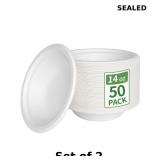 2x Aricsen Disposable Paper Bowls, 14 OZ 50 Count