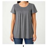 Gray Short Sleeve Top