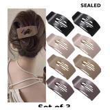 3x 8 Pack Neutral Flat Hair Clips for Women