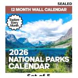 5x 2026 National Parks Wall Calendar