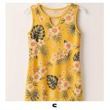 Floral Yellow Sleeveless Dress