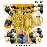 2x 80th Birthday Decorations