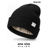 2x Satin Lined Beanie for Women Men