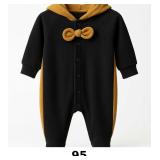 Black and Gold Hooded Baby Onesie