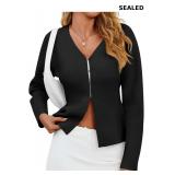 Saodimallsu Womens V Neck Sweater Blazer
