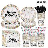 161CT Polka Dot Birthday Party supplies Dinnerware