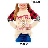 BesserBay Girls Christmas Raglan Shirt